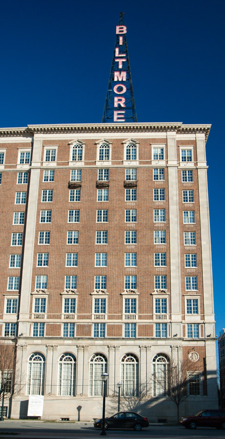 The Biltmore Hotel, with its iconic radio aerials.