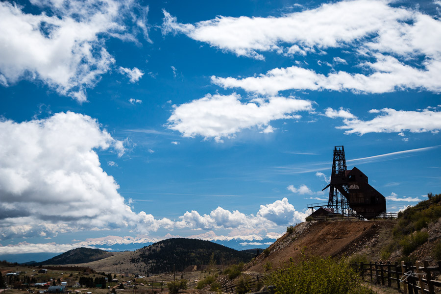 Abandoned mining equipment near Victor
