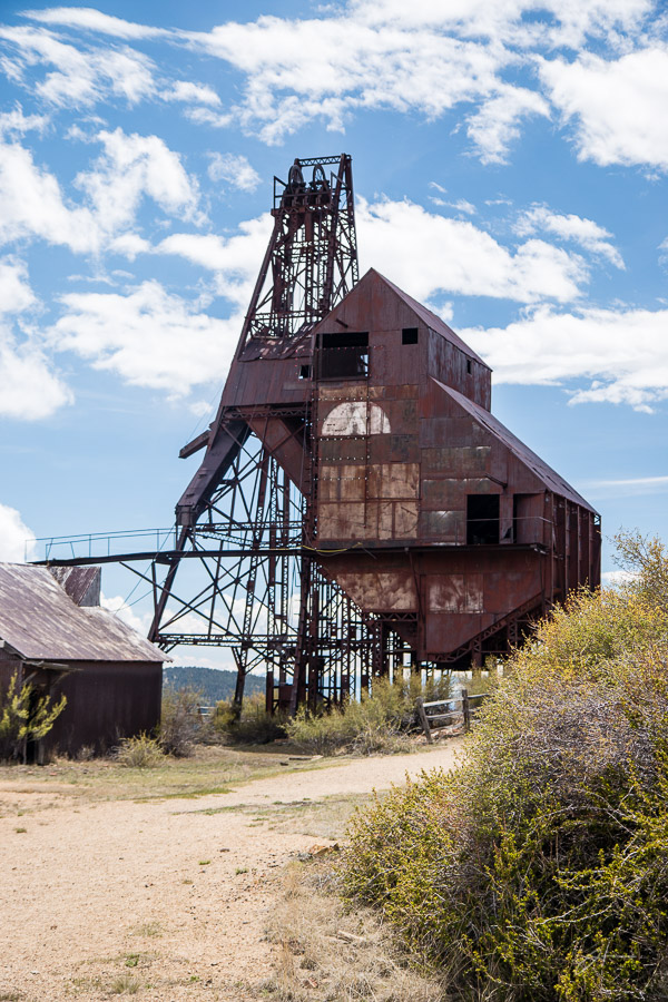 Abandoned mining equipment near Victor