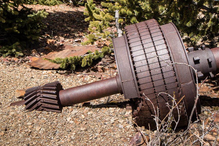 Abandoned mining equipment near Victor