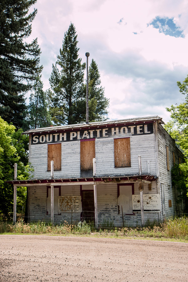 Abandoned hotel on South Platte River