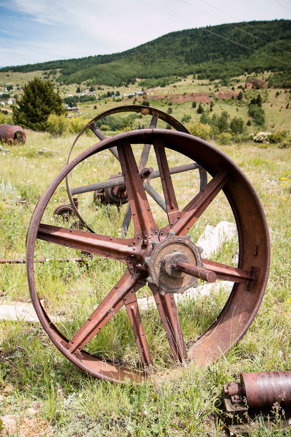 Abandoned mine equipment near Victor