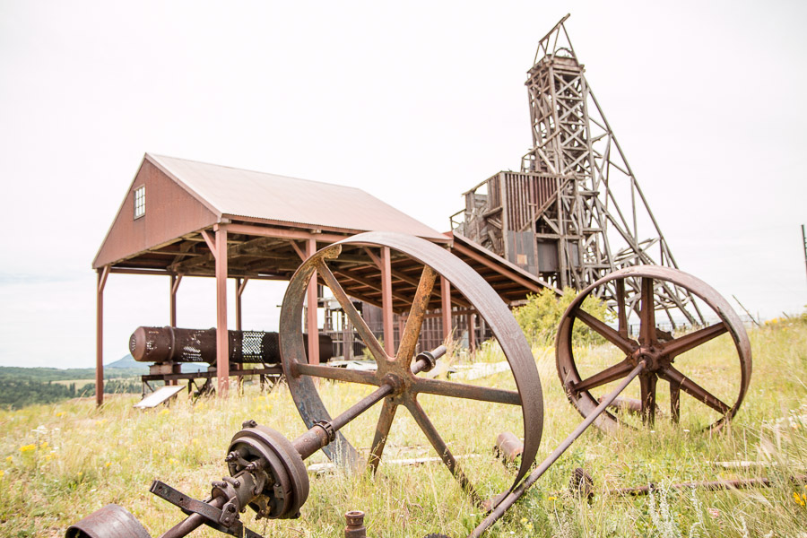 Abandoned mine equipment near Victor