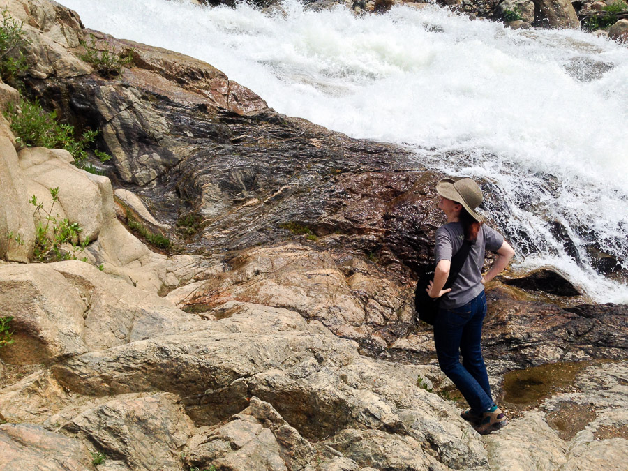 Theresa at the Aluvial Fan falls
