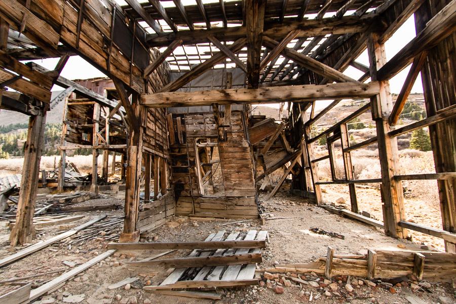 Abandoned mine equipment on Mosquito Pass