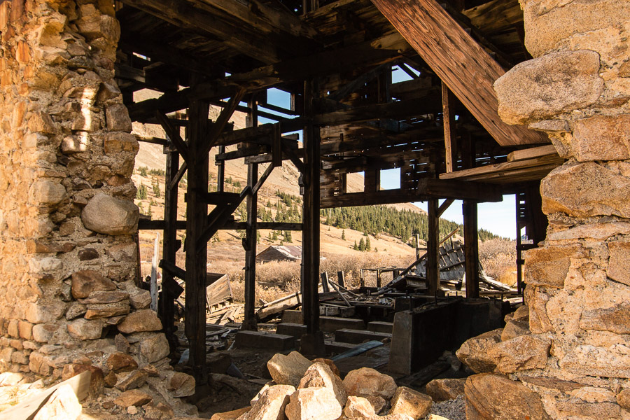 Abandoned mine equipment on Mosquito Pass