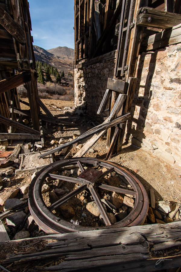 Abandoned mine equipment on Mosquito Pass