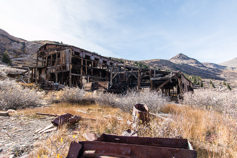 Abandoned mine equipment on Mosquito Pass