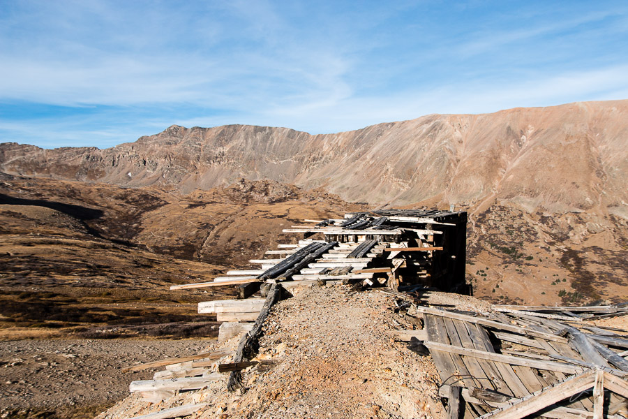 Abandoned mine equipment on Mosquito Pass