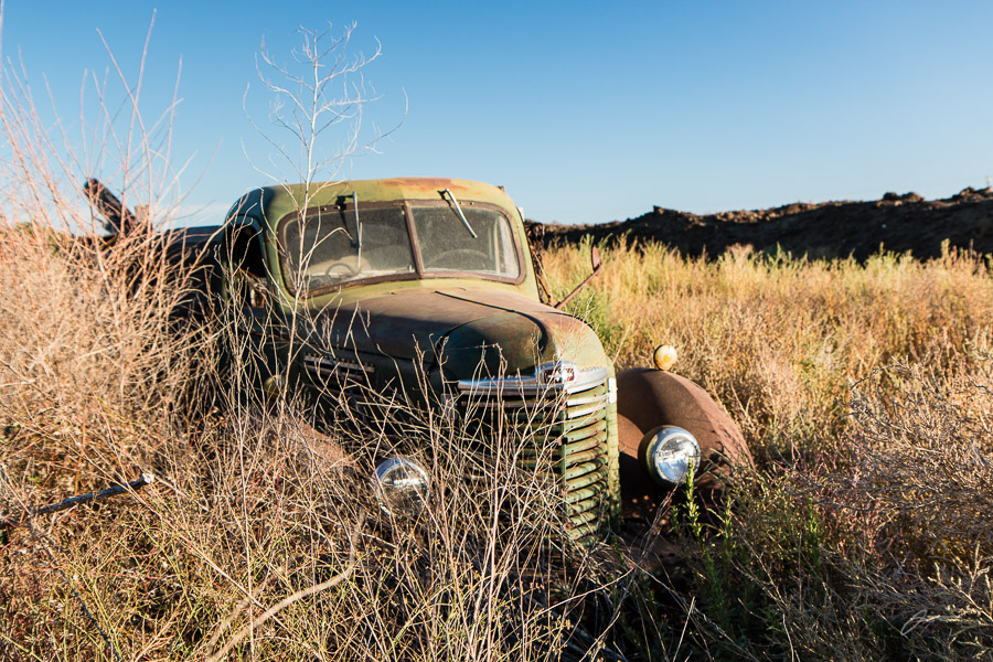 Abandoned truck on US 50 outside Pueblo