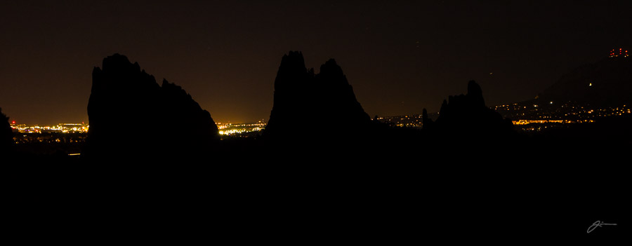 Garden of the Gods at night