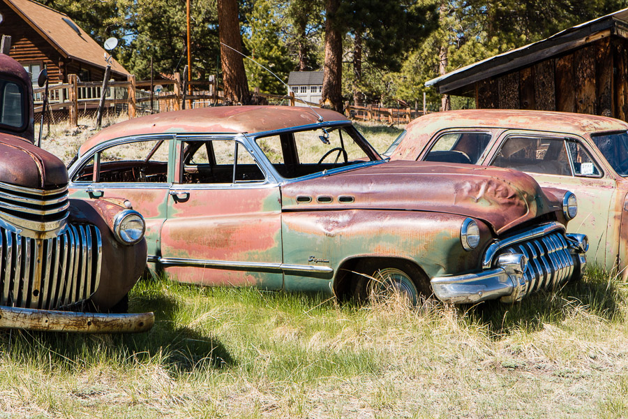 Cars in art yard,  Guffey, CO