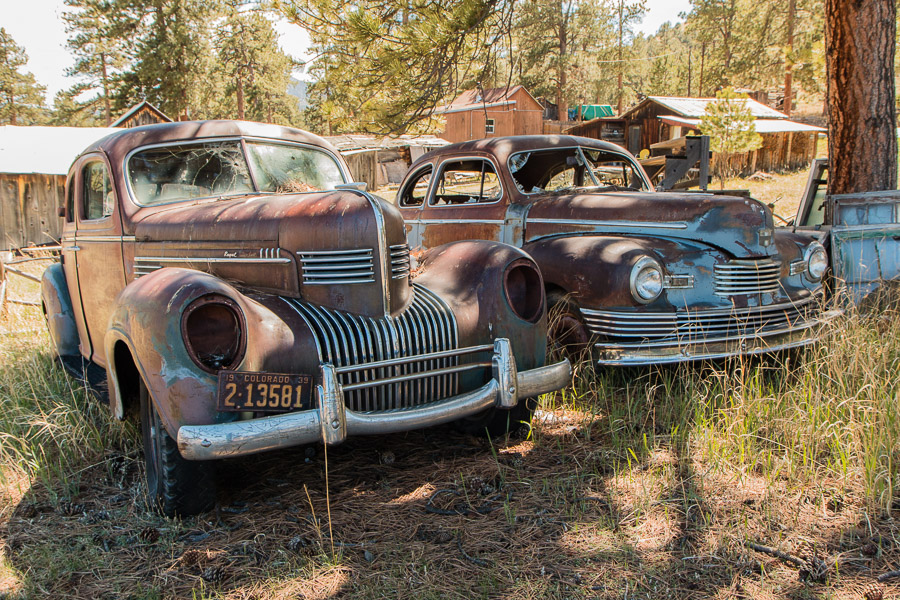 Cars in art yard,  Guffey, CO