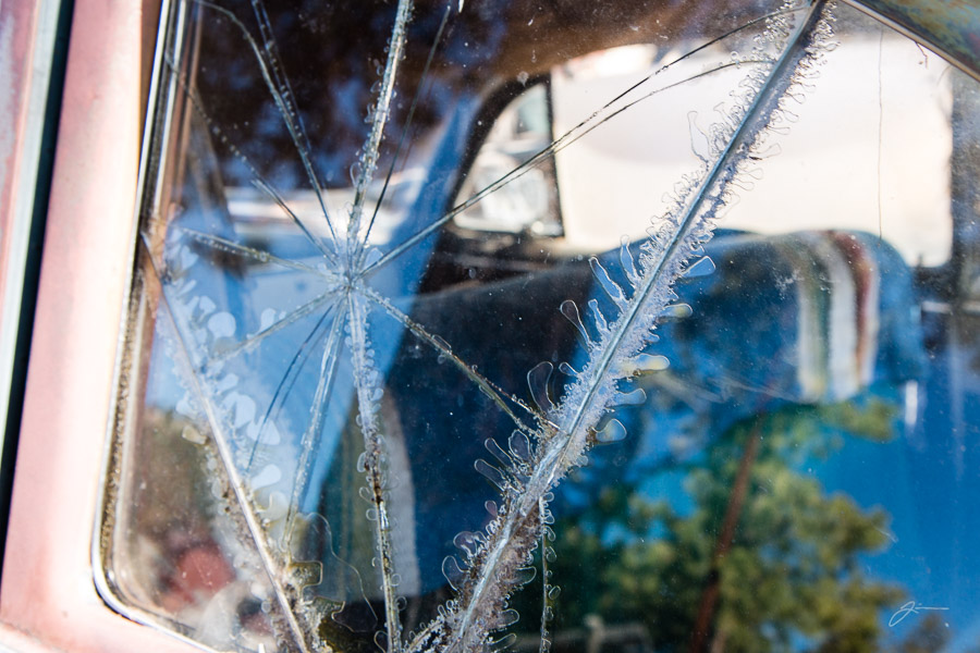 Old car in art yard, Guffey, CO